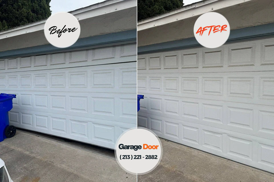Before and after: garage door repair Loganville, GA